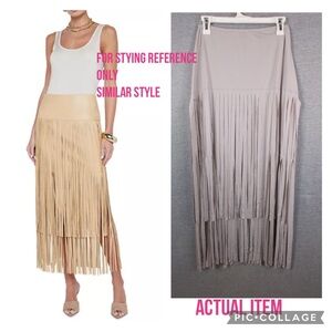 👯‍♀️Host Pick⚡️Tiered Fringe Skirt